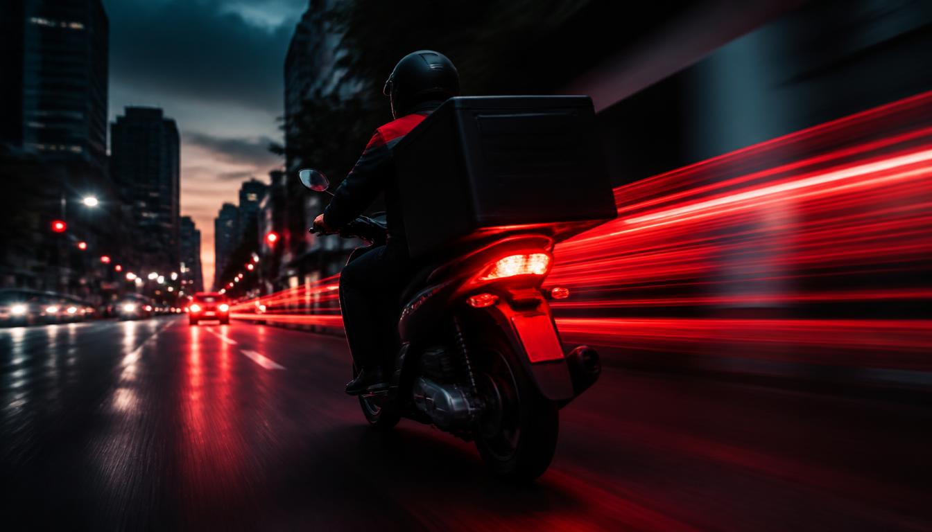 Motoboy da NexRush Express em alta velocidade na Região Metropolitana do Recife